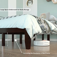 Load image into Gallery viewer, 14&quot; Full Size Wood Platform Bed Frame with Wood Slat Support-Brown
