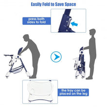 Load image into Gallery viewer, A-Shaped High Chair with 4 Lockable Wheels-Navy
