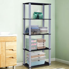 Load image into Gallery viewer, 5-Tier Multi-Functional Storage Shelves Rack Display Bookcase-Black
