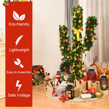 Load image into Gallery viewer, 6&#39; Artificial Cactus Christmas Tree with LED Lights
