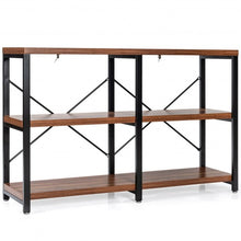 Load image into Gallery viewer, 3 Tier 47&quot; Console Metal Frame Sofa Table-Rustic Brown
