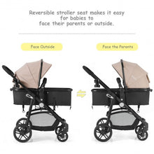 Load image into Gallery viewer, 2-in-1 Foldable Pushchair Newborn Infant Baby Stroller-Coffee
