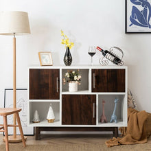 Load image into Gallery viewer, Wood Display Storage Cabinet Console Table TV Stand Multipurpose w/ Door &amp; Shelf
