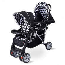 Load image into Gallery viewer, Foldable Twin Baby Double Stroller Kids Jogger Travel Infant Pushchair 3 color-Black
