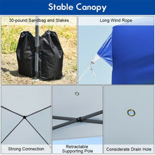 Load image into Gallery viewer, 8?x8&#39; Outdoor Pop up Canopy Tent  w/Roller Bag-Blue

