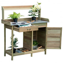 Load image into Gallery viewer, Outdoor Garden Wooden Work Station Potting Bench
