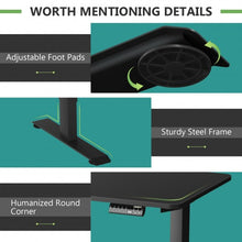 Load image into Gallery viewer, Electric Height Adjustable Standing Desk with Memory Controller-Black
