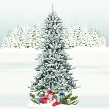 Load image into Gallery viewer, 7Ft Snow Flocked Slim Artificial Christmas Fir Tree
