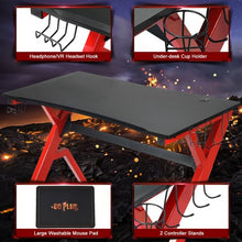 Load image into Gallery viewer, Headphone Mouse Pad &amp; Cup Holder Storage Gaming Desk
