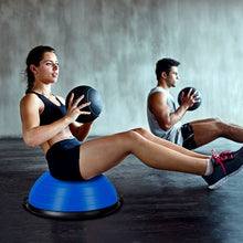 Load image into Gallery viewer, 23&quot; Blue/Pink Yoga Ball Balance Trainer with Pump-Blue
