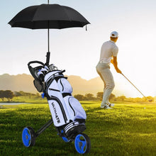Load image into Gallery viewer, Folding 3 Wheels Golf Push Cart with Brake Scoreboard Adjustable Handle-Blue
