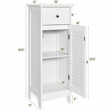 Load image into Gallery viewer, Woodern Bathroom Floor Storage Cabinet with Drawer and Shutter Door
