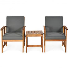 Load image into Gallery viewer, 3PC Solid Wood Outdoor Patio Sofa Furniture Set-Gray
