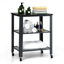 Load image into Gallery viewer, 3-Tier Kitchen Utility  Industrial Cart with Storage-Black
