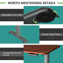 Load image into Gallery viewer, Electric Height Adjustable Standing Desk with Memory Controller-Brown

