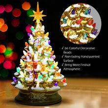 Load image into Gallery viewer, 15&quot; Pre-Lit Hand-Painted Ceramic Christmas Tree-Golden
