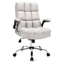 Load image into Gallery viewer, Adjustable Swivel Office Chair with High Back and Flip-up Arm for Home and Office-Beige
