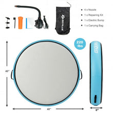 Load image into Gallery viewer, 40&quot; Inflatable Round Gymnastic Mat Tumbling Floor Mat with Electric Pump-Blue
