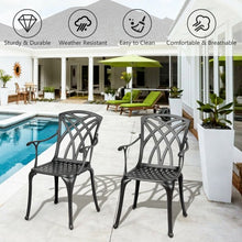 Load image into Gallery viewer, 2 Pcs Durable Aluminum Dining Chairs  Set with Armrest
