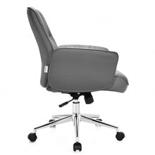 Load image into Gallery viewer, Modern Home Office Leisure Chair PU Leather Adjustable Swivel with Armrest-Gray
