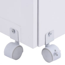 Load image into Gallery viewer, White Folding Swing Craft Table Storage Shelves Cabinet
