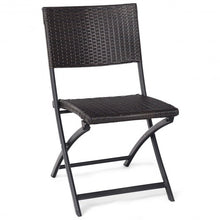 Load image into Gallery viewer, 4 pcs Patio Folding Back Rattan Camping Garden Chair
