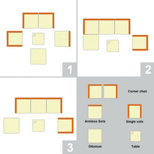Load image into Gallery viewer, 6 pcs Patio Rattan Wicker Furniture Set w/ 2 Set Cushion Cover
