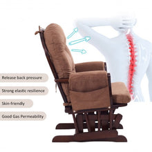 Load image into Gallery viewer, Adjustable Backrest Baby Nursery Rocking Chair &amp; Ottoman Set-Brown
