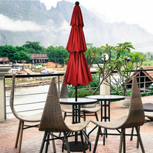 Load image into Gallery viewer, 10ft 3 Tier Patio Umbrella Aluminum Sunshade Shelter Double Vented-Burgundy
