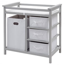 Load image into Gallery viewer, Infant Diaper Changing Storage Table with Hamper &amp; 3 Baskets
