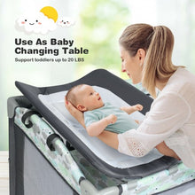 Load image into Gallery viewer, 5-in-1  Portable Baby Beside Sleeper Bassinet Crib Playard w/Diaper Changer-Gray
