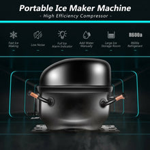 Load image into Gallery viewer, Stainless Steel 26 lbs/24 H Self-Clean Countertop Ice Maker Machine
