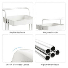 Load image into Gallery viewer, 3-Tier Utility Cart Storage Rolling Cart with Casters-White
