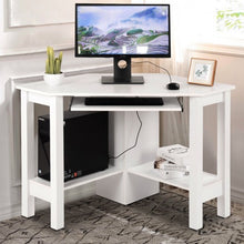 Load image into Gallery viewer, Wooden Study Computer Corner Desk with Drawer-White

