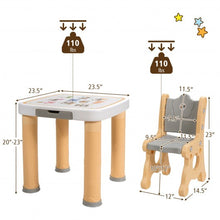 Load image into Gallery viewer, Adjustable Kids Activity Play Table and 2 Chairs Set withStorage Drawer-Natural
