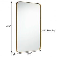 Load image into Gallery viewer, 32&quot; x 20&quot; Metal Frame Wall-Mounted Rectangle Mirror-Golden
