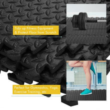 Load image into Gallery viewer, 12Tiles 1/2&quot; Puzzle Exercise Floor Mats-Black
