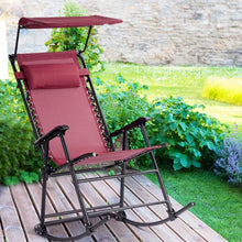 Load image into Gallery viewer, Zero Gravity Folding Rocking Chair Rocker Porch-Wine
