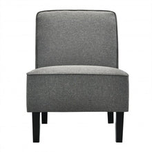 Load image into Gallery viewer, Single Fabric Modern Armless Accent  Sofa Chair with Rubber Wood Legs -Gray
