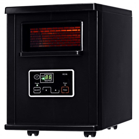 1500 W Electric Portable Remote Infrared Heater Black