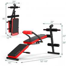 Load image into Gallery viewer, Multi-Functional Foldable Weight Bench Adjustable Sit-up Board with Monitor-Red
