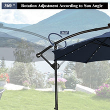 Load image into Gallery viewer, 10FT 360° Rotation Solar Powered LED Patio Offset Umbrella-Navy
