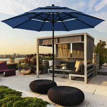 Load image into Gallery viewer, 10&#39; 3 Tier Patio Umbrella Aluminum Sunshade Shelter Double Vented-Navy
