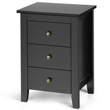 Load image into Gallery viewer, 2 pcs Nightstand End Beside Table Drawers-Black
