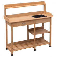 Load image into Gallery viewer, Outdoor Lawn Patio Potting Bench Storage Table Shelf
