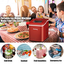 Load image into Gallery viewer, Portable Countertop Ice Maker Machine with Scoop-Red
