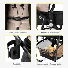 Load image into Gallery viewer, 2-in-1 Foldable Pushchair Newborn Infant Baby Stroller-Coffee
