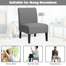 Load image into Gallery viewer, Armless Accent Chair  with Rubber Wood Legs -Gray
