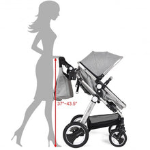 Load image into Gallery viewer, Folding Aluminum Baby Stroller Baby Jogger with Diaper Bag-Gray
