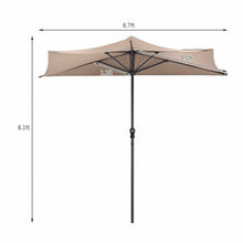 Load image into Gallery viewer, 9Ft Patio Bistro Half Round Umbrella -Beige
